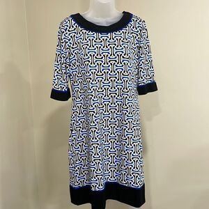 NWOT R&K Blue, black and white dress. Size M medium 8/10